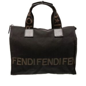 Fendi Black and Brown Logo Tote